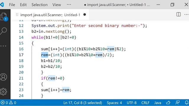 add two binary numbers in java | java tutorial for beginners смотреть онлайн