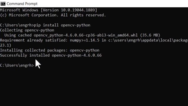 How to Install OpenCV in Python PIP For Windows 10 Laptop