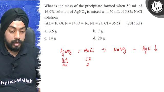 What is the mass of the precipitate formed when 50  mL of 16.9 % solution of AgNO_3 is mixed with.. смотреть онлайн