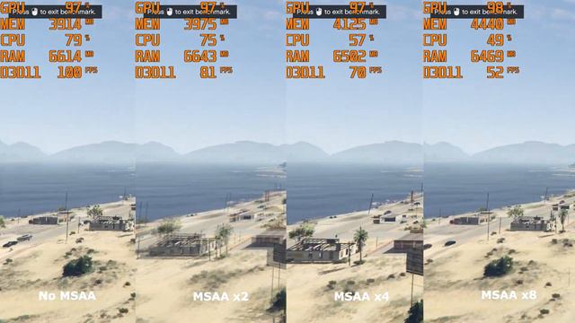 GTA V - MSAA off vs x2 vs x4 vs x8 - Benchmark FPS Test [GTX 1060 6GB | i5 7500] [1080p] смотреть онлайн