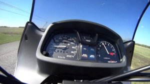 HONDA TRANSALP 600, РАЗГОН ДО 100 (за рулем новичок) около 7 сек.