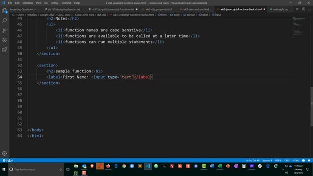 Creating and Calling a JavaScript Function