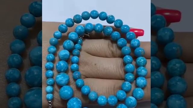 Аризонская натуральная Бирюза от 5.5 мм до 10 мм 45 см плюс удлинитель 3 см. Цена 22800₽ смотреть онлайн