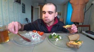 МУКБАНГ САЛАТ С ФАСОЛЬЮ / ЯИЧНИЦА / БУТЕРБРОДЫ - ХЛЕБ С ЗАКУСКОЙ / ОБЖОР / Mukbang ASMR / АСМР