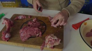 Жиловка мяса филейным ножом - удаление жил для приготовления поджарки