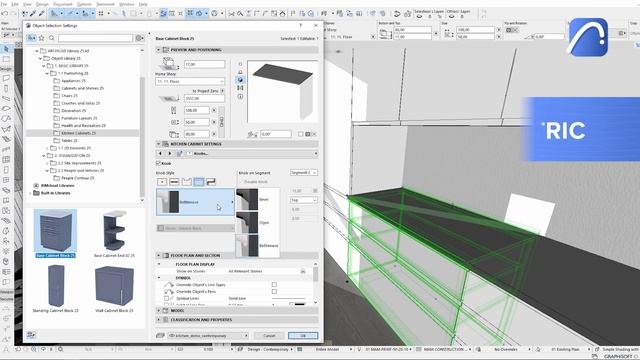 How to Design a Kitchen Quickly Using the Parametric, Modular Kitchen Cabinets in Archicad смотреть онлайн
