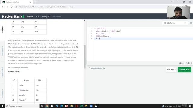 The Report SQL Hackerrank Query Solution |  SQL Hackerrank Solutions