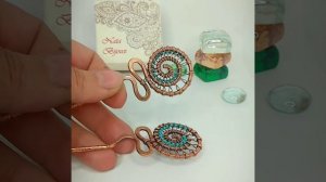 Медная шпилька на длинные волосы. Бохо стиль.