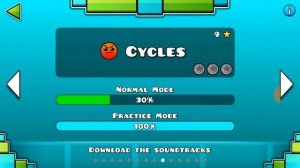 Нашёл баг в уровне cycles Geometry Dash lite что интересно баг был исправлен в Geometry Dash 2.1