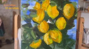Лимоны /рисование акриловыми красками / для настроения #своимируками