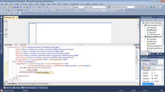 Create Drop-down button behavior using ContextMenu смотреть онлайн
