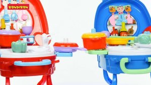 Игровой набор Bondibon в чемоданчике со светом, звуком и аксессуарами - КУХНЯ, КАФЕ и ПАРИКМАХЕРСКАЯ