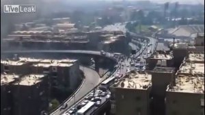 Полицейская машина упала с моста