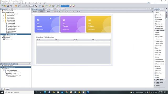 Java UI Design - Dashboard ( Part 2 )
