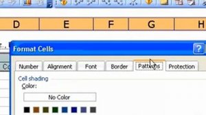 Microsoft Office Excel 2003 Shade cells with patterns