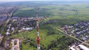 Вид на город с высоты телевышки. Вологда. 4К.