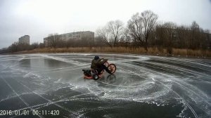 Дрифт трайк зимой.