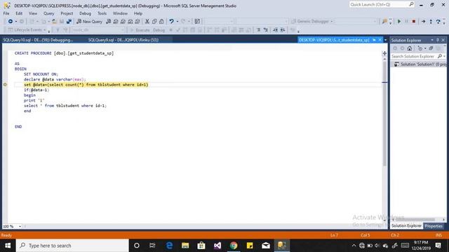 debugging in SQL .how to debug in sql server management studio