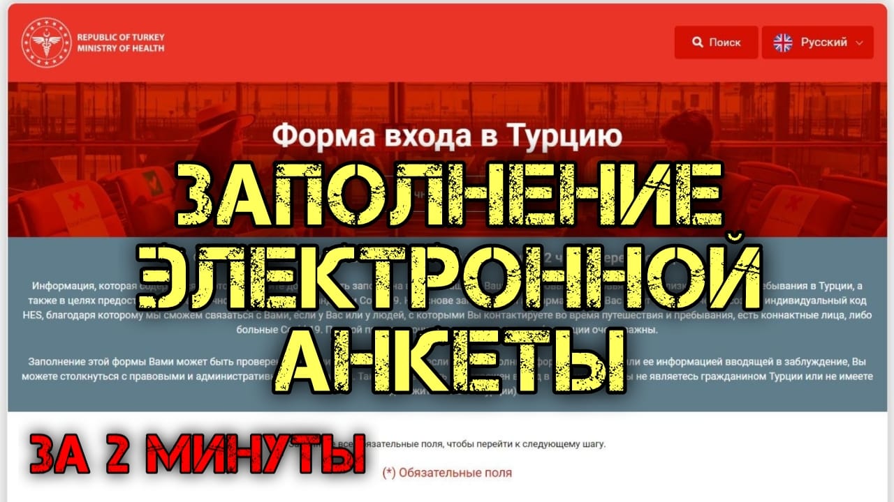 Турция 2021: Как заполнить электронную анкету на въезд в Турцию, полная инструкция по заполнению.