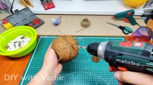 DIY Гнездо из кокоса своими руками / Идеи поделок из кокоса / Coconut Shell Craft Ideas