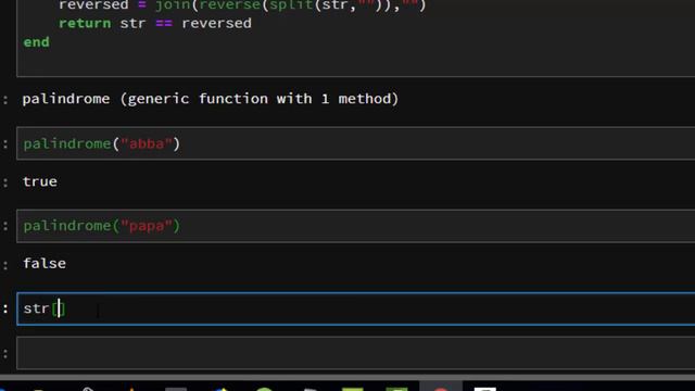 Julia Coding Questions - Palindrome