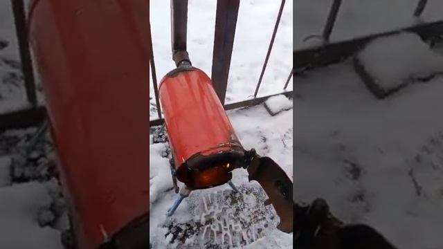 Печка из огнетушителя в палатку для зимней рыбалки! смотреть онлайн