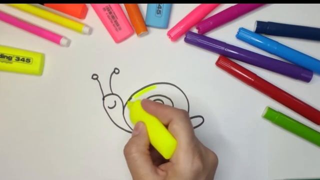 *УЛИТКА* Как легко нарисовать УЛИТКУ.Рисуем простой рисунок поэтапно. Draw a snail.
