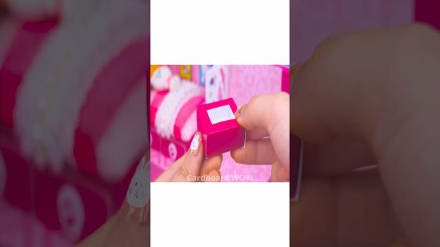 DIY Miniature #106 - Make Cutest Pink Hello Kitty House using Carton for Hamster