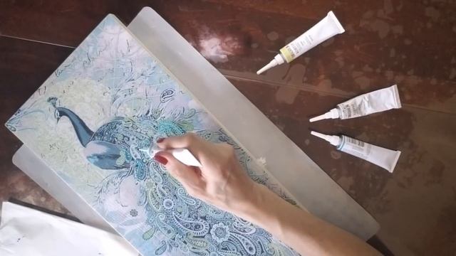 Точечная роспись контуром по декупажу. DIY. Spot Painting Contour Decoupage.