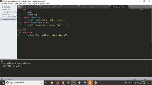 68.Complete Python Basics for Automation - Try Except Else and Finally Use