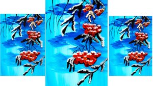 Нарисуем ветку рябины. Рисуем рябину под снегом. Зимний пейзаж. Правополушарное рисование. Зима.