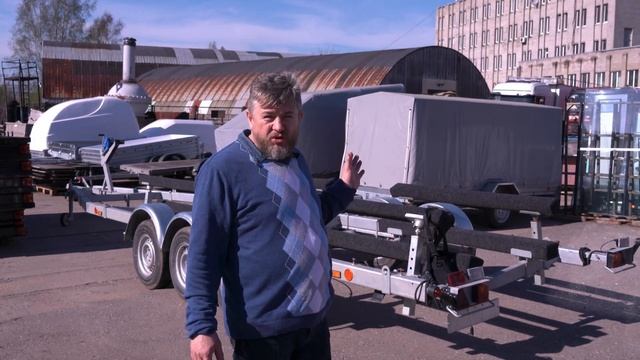 Обзор автоприцепа. Перевозка лодки и катера. Трёхосный прицеп МЗСА 111.102. Большой прицеп для лодк
