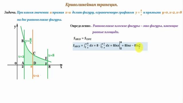 Площадь криволинейной трапеции с параметром. Часть 7. смотреть онлайн