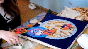 текстильное пано " Совье древо"