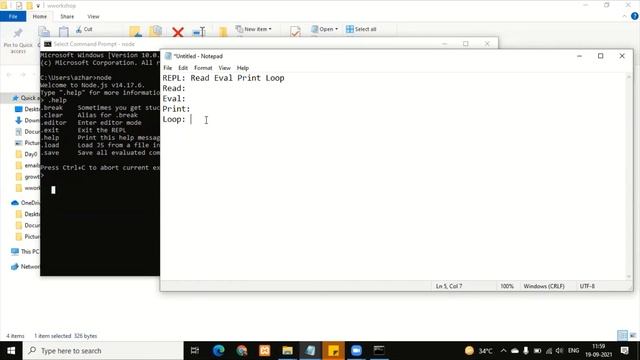 NodeJS REPL Read Eval Print Loop