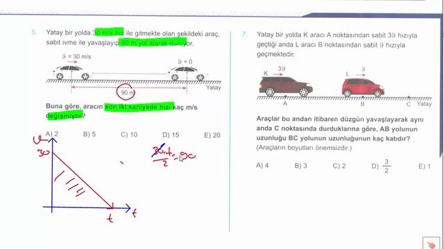 345 AYT FİZİK -Bir Boyutta Sabit İvmeli Hareket (ÖSYM Tadında #1# ) смотреть онлайн