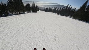 Шерегеш, сектор F, трасса "Панорама" (синяя), Март 2023, видео 4К