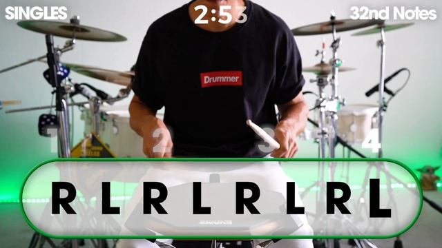 Practice your SINGLES with this video (8th, 16th, 32nd Notes) смотреть онлайн