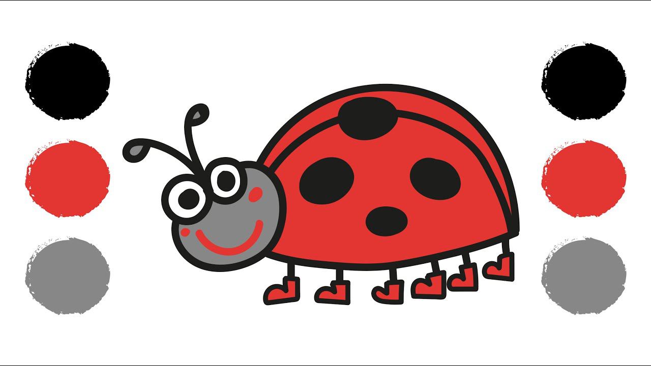 Как нарисовать БОЖЬЮ КОРОВКУ / Раскраска БОЖЬЯ КОРОВКА / How to draw a LADYBUG /Краски раскраски смотреть онлайн