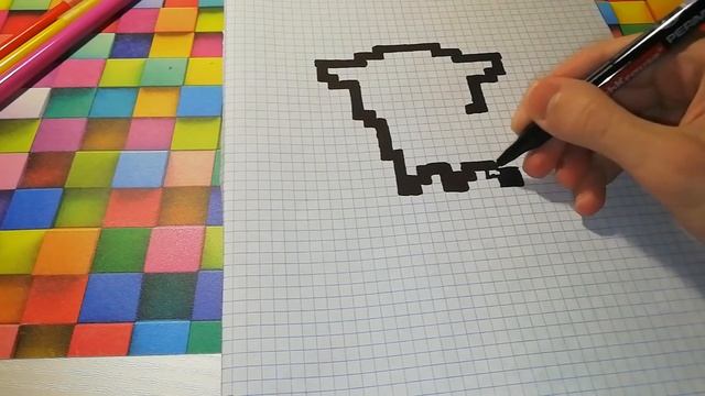 Как нарисовать барашка Рисуем барана по клеточкам | #рисункипоклеточкам