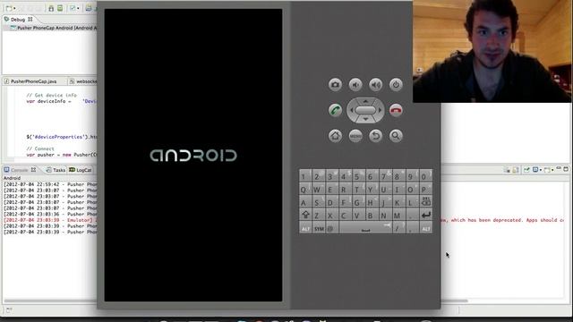 Pusher PhoneGap for Android sample project - getting started смотреть онлайн