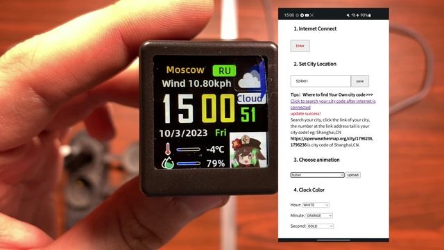 Умные настольные часы с WiFi и Гифками! смотреть онлайн