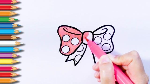 Раскраска для детей БАНТИК. Рисуем БАНТ. Мультик - раскраска. УЧИМ ЦВЕТА на русском смотреть онлайн