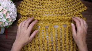 Пляжная туника с элементами брюгского кружева#решиться_и_связать_3_отчёт