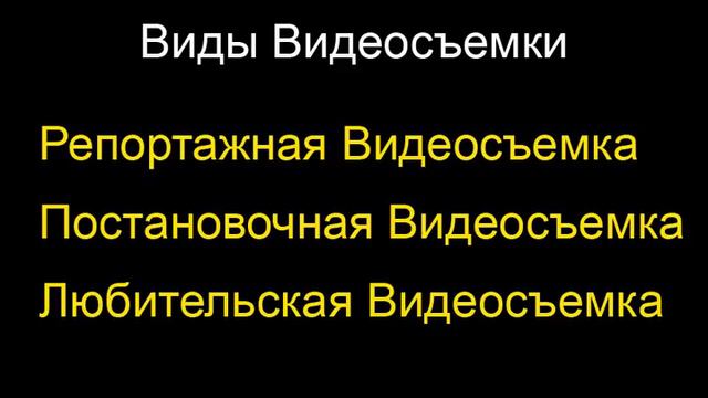 11  Видеосъемка 2 Виды Видеосъемки