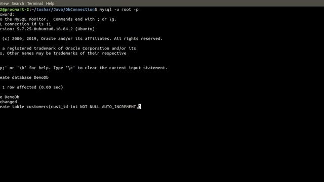 Create Mysql Database and tables in ubuntu(linux) смотреть онлайн