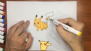 How to coloring a PIKACHU | Simple drawings for KIDS