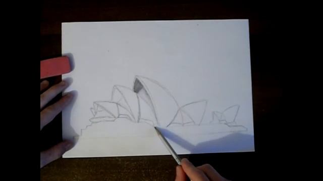 Уроки рисования.Учимся рисовать оперный театр Сидней.How to Draw Sindey opera house. смотреть онлайн