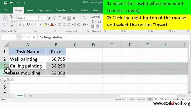 Insert a row - Learn Excel Fast - Excel 2016 смотреть онлайн