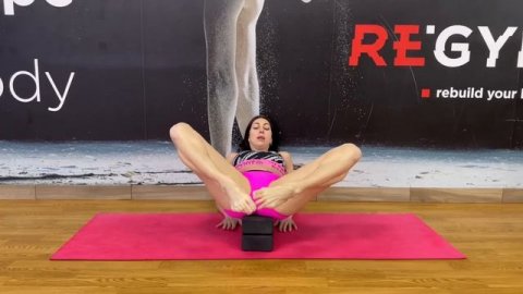 stretching flexible legs, training